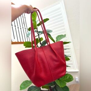 Portland Leather Goods - Large Devan tote - Chili Red